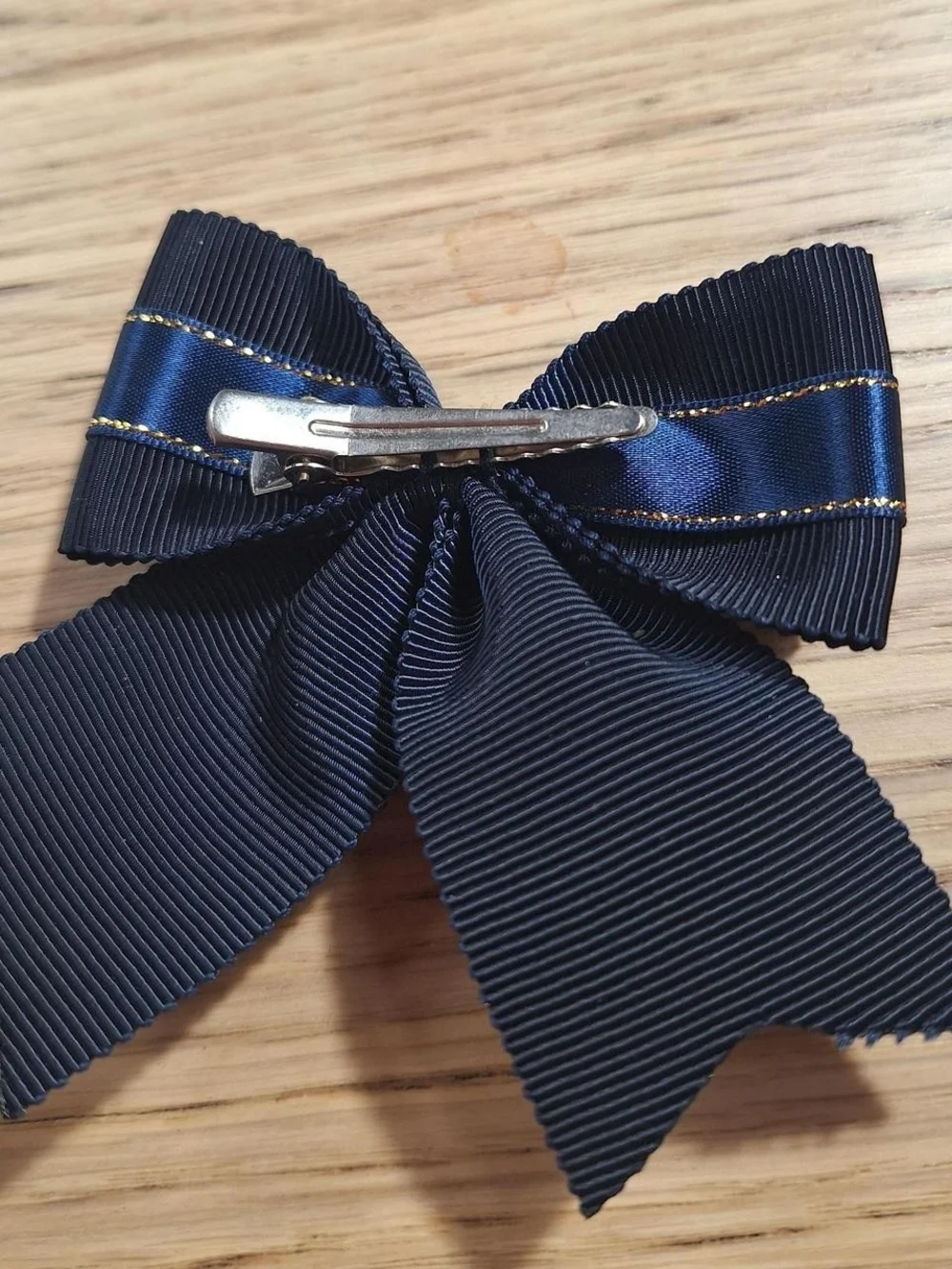 Innocent World Navy & Gold Braid Hair Bow Clips | Set of 2 | Classic Lolita